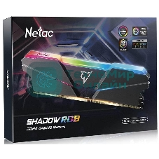 Оперативная память NETAC Shadow, DDR4, 16GB (1x16GB), 3200MHz, CL16, DIMM, с радиатором, RGB, серый