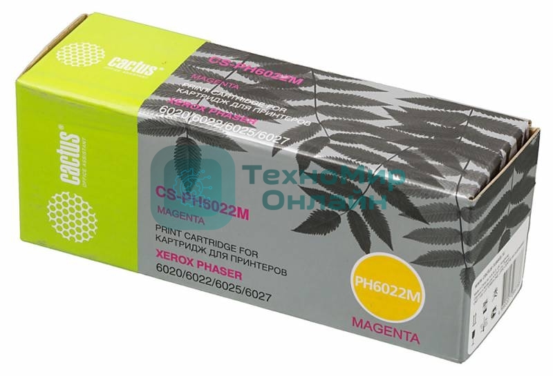 Картридж лазерный Cactus CS-PH6022M (106R02761) пурпурный (1000 стр.) для Xerox Phaser 6020/6022/WC6025/6027