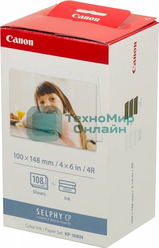 Набор для печати Canon KP-108IN 3115B001 10x15/108л./белый для сублимационных принтеров