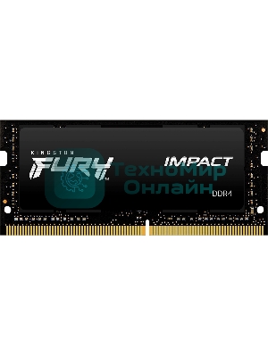 Оперативная память Kingston Fury Impact, DDR4, 16GB (1x16GB), 3200MHz, CL20, SO-DIMM