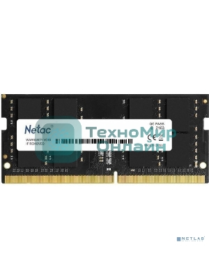 Оперативная память NETAC Basic, DDR4, 16GB (1x16GB), 3200MHz, CL22, SO-DIMM