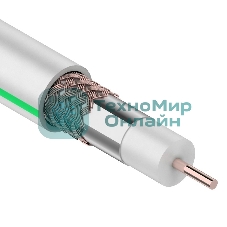 Кабель коаксиальный Rexant SAT 703B, 75 Ом, Cu/Al/Cu, 75%, бухта 10 м, белый