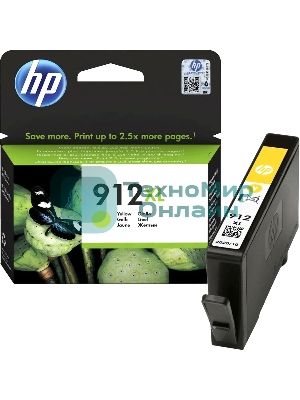 Картридж струйный HP 912XL 3YL83AE желтый увеличенной емкости (825 стр) для HP OfficeJet 801x, 802x