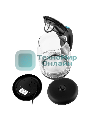 Чайник электрический Kitfort КТ-654-1 1.7л. 2200Вт голубой (корпус: стекло)