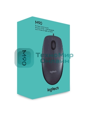 Мышь проводная Logitech M90 черный/серый, 1000 dpi, USB, кнопки - 3