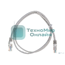 Шнур коммутационный Rexant патч-корд U/UTP RJ45-RJ45, cat.5e, LSZH серый, 1м