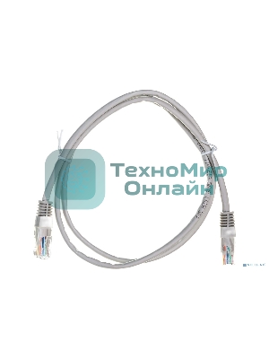 Шнур коммутационный Rexant патч-корд U/UTP RJ45-RJ45, cat.5e, LSZH серый, 1м