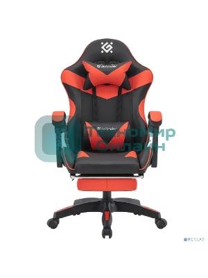Кресло Defender TORNADO BLACK/RED черный/красный, экокожа