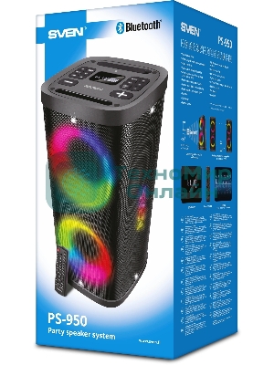 Мобильные колонки SVEN PS-950 2.0 черные 2x80 W Bluetooth