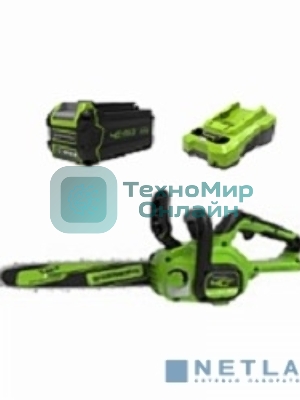 Цепная пила аккумуляторная GreenWorks G40CS30IIK4, 40V, 30 см, с 1* АКБ 4А*ч и ЗУ (2007807UB)