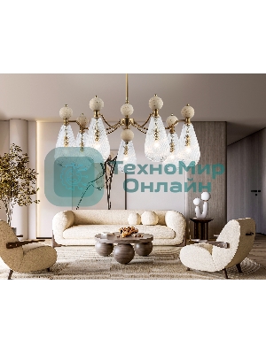 Люстра Ambrella light LH53287/7 BS/CL латунь/прозрачный E14*7 max 40W D815*900
