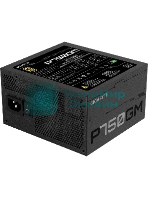 Блок питания Gigabyte P750GM (GP-P750GM), 750Вт, 80 PLUS Gold, 120мм, модульный, черный