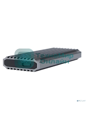 Внешний корпус Gembird EEM2-SATA-3 USB 3.1 для M2 SATA порт Type-С, RGb подсветка, металл, серебристый