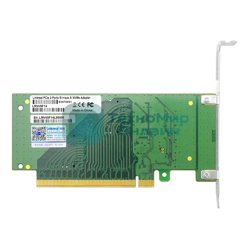 Адаптер для SSD PCIe x16 to Two SlimSAS SFF-8654 8i Adapter