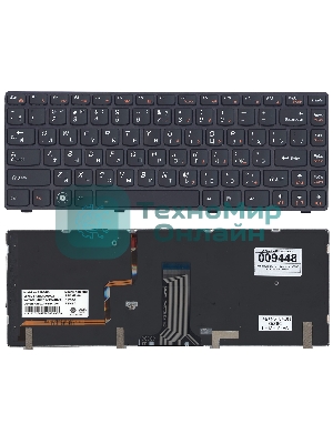 Клавиатура для ноутбука Lenovo IdeaPad Y480 черная с подсветкой