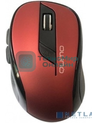 Мышь беспроводная Qumo Office Line M62 красный, 1600 dpi, радиоканал, USB, кнопки - 6
