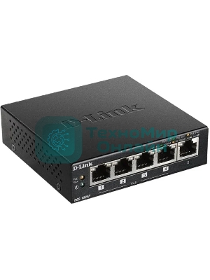 Коммутатор неуправляемый D-Link DGS-1005P/B3A с 5 портами 10/100/1000Base-T (4 порта PoE 802.3af/at, PoE-бюджет 60 Вт)