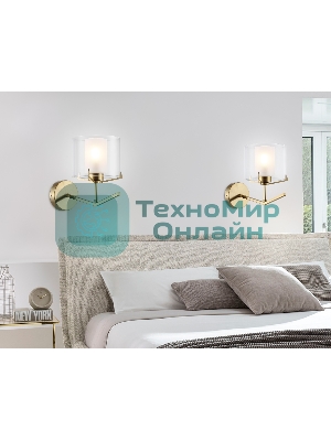 Настенный светильник Ambrella light LH57010 BS/FR латунь/белый матовый E14 max 40W 280*150*220