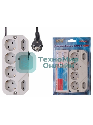 Сетевой фильтр Most СHV 5м (6 розеток) белый (коробка)