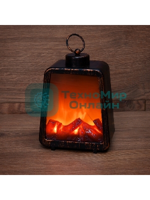 Светодиодный камин Neon-night Лофт с эффектом живого огня 17х10х24,5 см, 3хС (не в комплекте) и USB (в комплекте)