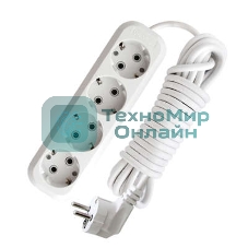 Удлинитель 4х5 м с заземл. 16А IP20 Е-304 АБС-пл. ПВС 3х1 UNIVersal 9631982