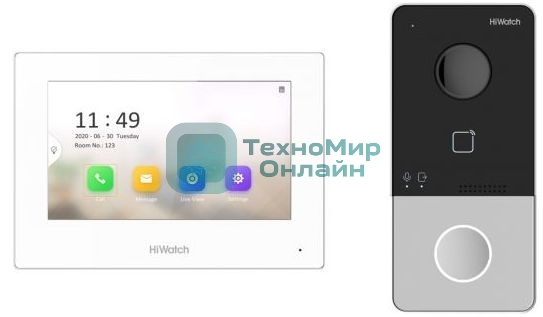 Комплект IP-видеодомофона HiWatch DS-D100IKWF(B)