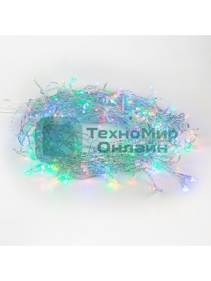 Гирлянда светодиодная универсальная 100 LED Мультиколор 10 метров, прозрачный ПВХ, с контроллером