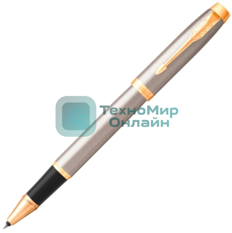 Ручка роллер Parker IM Core T321 (CW1931663) Brushed Metal GT, F, черные чернила, подарочная коробка