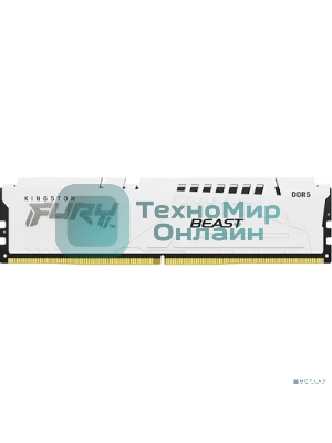 Оперативная память Kingston Fury Beast, DDR5, 16Gb (1x16GB), 5600MHz, CL36, DIMM, с радиаторами, белый