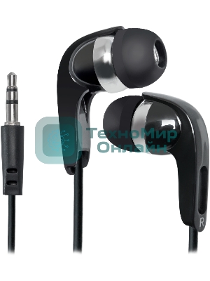 Наушники проводные Defender Basic 610 черный, внутриканальные, Jack 3.5 мм