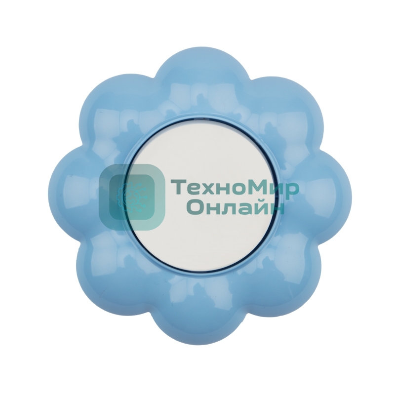 Выключатель одноклавишный Kranz HAPPY Цветок скрытой установки, белый/голубой