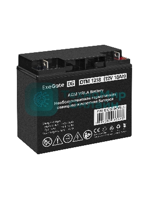 Батарея для ИБП ExeGate DTM 1218 (12V 18Ah, клеммы F3 (болт М5 с гайкой))