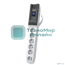 Сетевой фильтр Pilot PRO USB 1.8 м, 6 розеток, серый, коробка