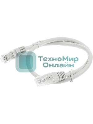 Патч-корд UTP Cablexpert cat.6, 0.5м, литой, многожильный, серый