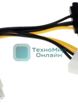 Разветвитель питания Cablexpert CC-PSU-82, Molex+SATA->PCI-Express 8pin, для подключения в/к PCI-Е (8pin) к б/п ATX