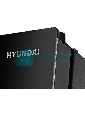 Холодильник Hyundai CS6503FV черное стекло двухкамерный 407/205л морозилка сбоку, No Frost, Side by Side