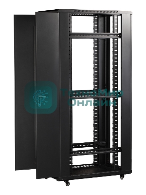 Шкаф коммутационный Lanmaster (TWT-CBB-22U-6X6-G1) напольный 22U 600x600 мм пер. дв. стекл задн. дв. спл. стал. лист 2-хст. 2 бок.пан. 800 кг черный IP20