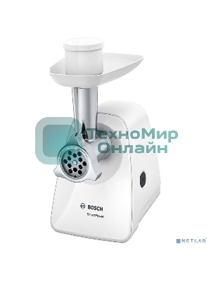 Мясорубка электрическая Bosch MFW2520W белый, 1500 Вт, 1.7 кг/мин, насадки - 4