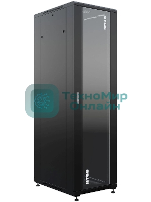 Шкаф серверный NTSS Премиум (NTSS-R42U6080GS-BL) напольный 42U 600x800 мм пер. дв. стекл. металл 900 кг черный 710 мм 99 кг 1987 мм IP20 сталь