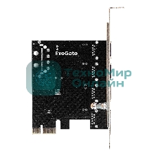 Контроллер ExeGate EXE-314 v2.0 (PCI-E x1 v2.0, 4хUSB 3.0 ext., разъем доп.питания Molex, VIA Labs Chipset VL805)