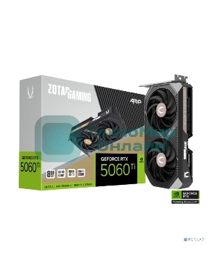 Видеокарта Zotac RTX 5060Ti AMP 8Gb GDDR7 128bit 3xDP HDMI 2FAN MEDIUM PACK