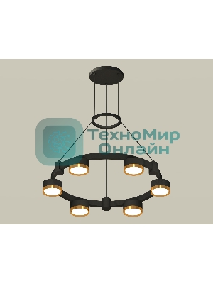 Светильник Ambrella light XR92051102/6 SBK/PYG черный песок/золото желтое полированное GX53 (A9205, C9232, N8124)