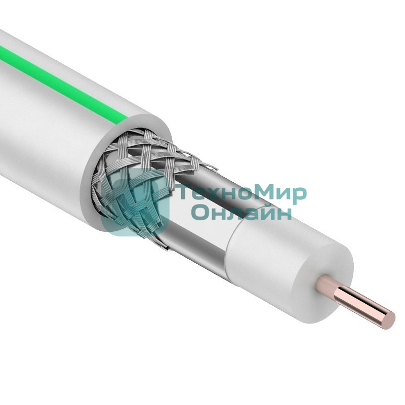 Кабель коаксиальный PROconnect SAT 703B, 75 Ом, CCS/Al/Al, 75%, бухта 50 м, белый