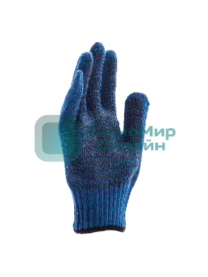 Перчатки трикотажные Сибртех усиленные, гелевое ПВХ-покрытие, 7 класс, синие