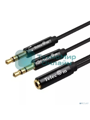Кабель-адаптер 2x3.5ST(M)/3.5 ST(F), 0.2м, Telecom PRO TAV205M-0.2M