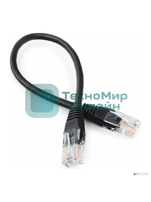 Патч-корд UTP Cablexpert cat.5e 0.25м, литой, многожильный, черный