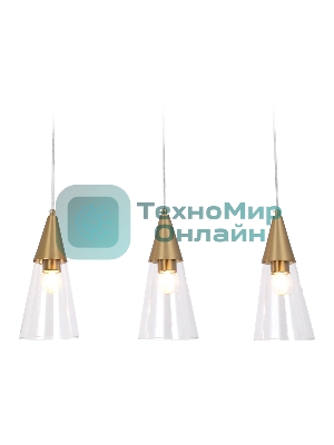 Светильник подвесной TR3669/3 BS/CL латунь/прозрачный E14/3 max 40W 590*120*850