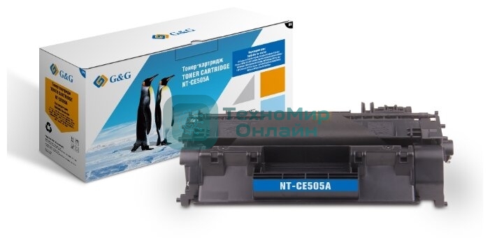 Картридж лазерный G&G NT-CE505A черный (2300стр.) для HP LJ P2055/P2035/Pro 400 M401/MFP M425