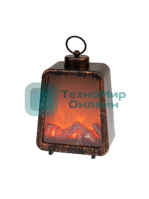 Светодиодный камин Neon-night Лофт с эффектом живого огня 17х10х24,5 см, 3хС (не в комплекте) и USB (в комплекте)