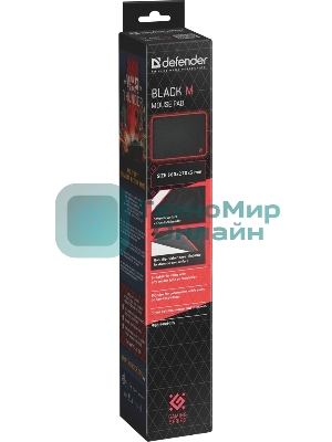 Игровой коврик Defenderчерный M 360x270x3 мм, ткань+резина